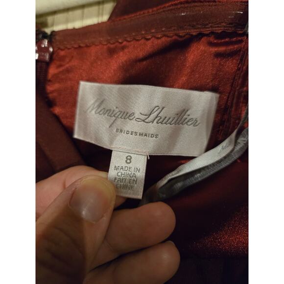 Monique Lhullier Women's Long Sweetheart Formal Dress Size 8 Tulip Hem - Picture 14 of 14